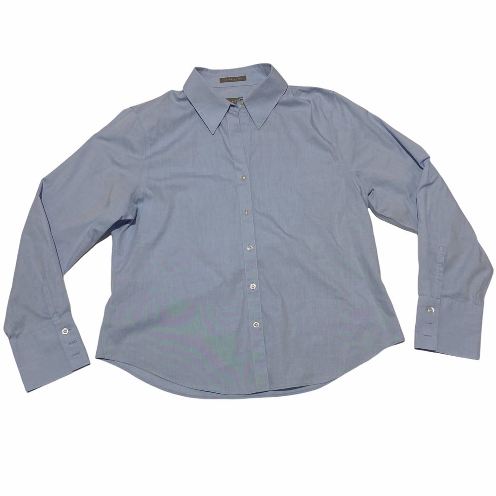 Kenar Solid Blue Long Sleeve Button Down Shirt - image 5